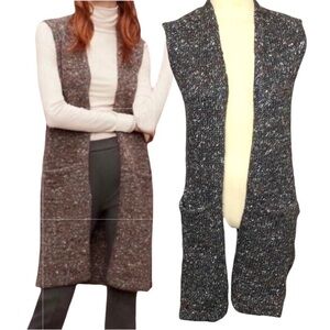 Aritzia Wilfred Dunkirk Knit Cardigan Vest Sz XS Gray Alpaca Wool Silk Sweater